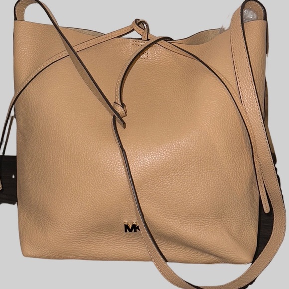 Michael Kors Junie Large Pebbled Leather Messenger Crossbody Bag - Picture 11 of 13